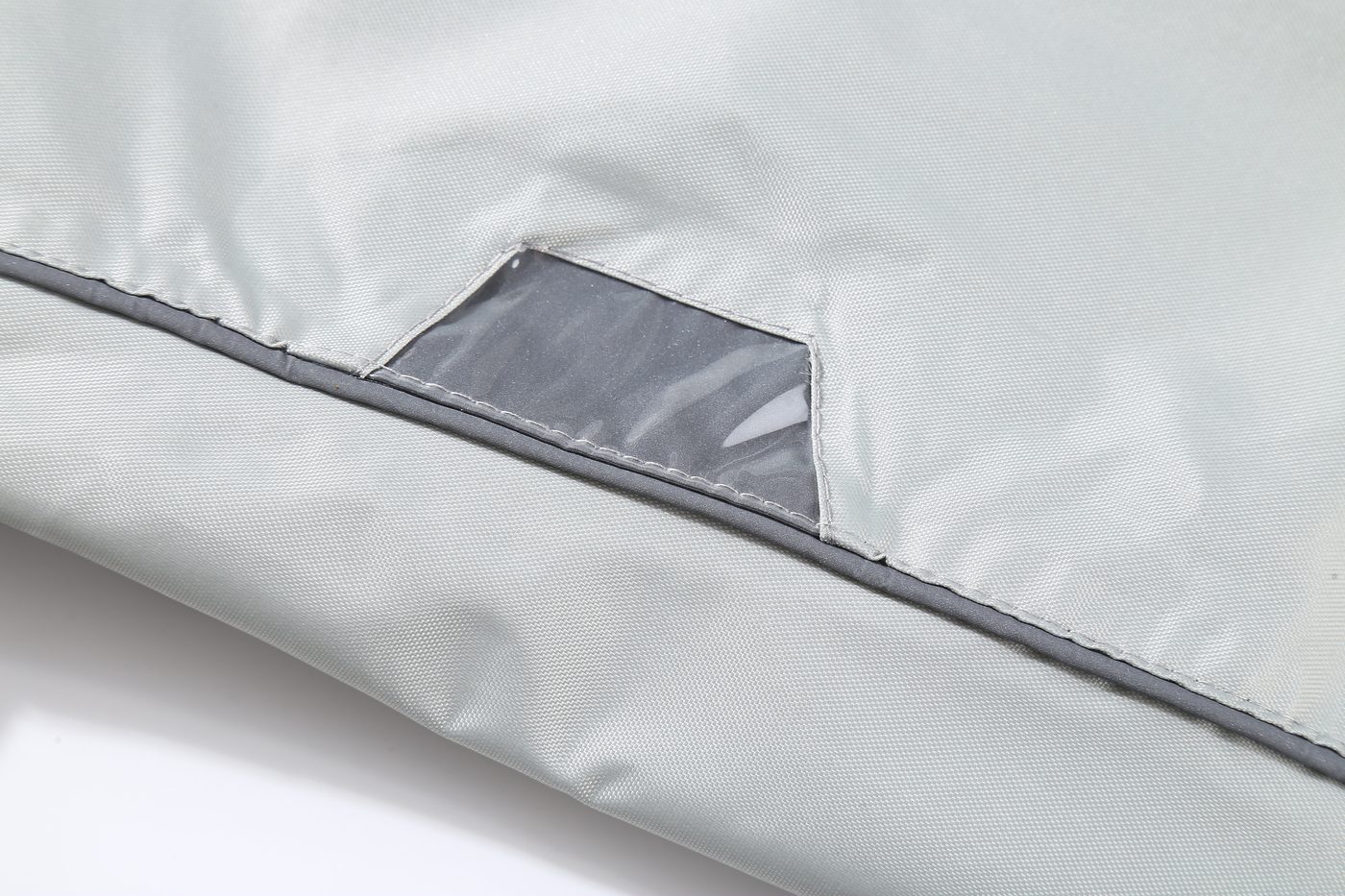 Clear ID / pass window on the sleeve