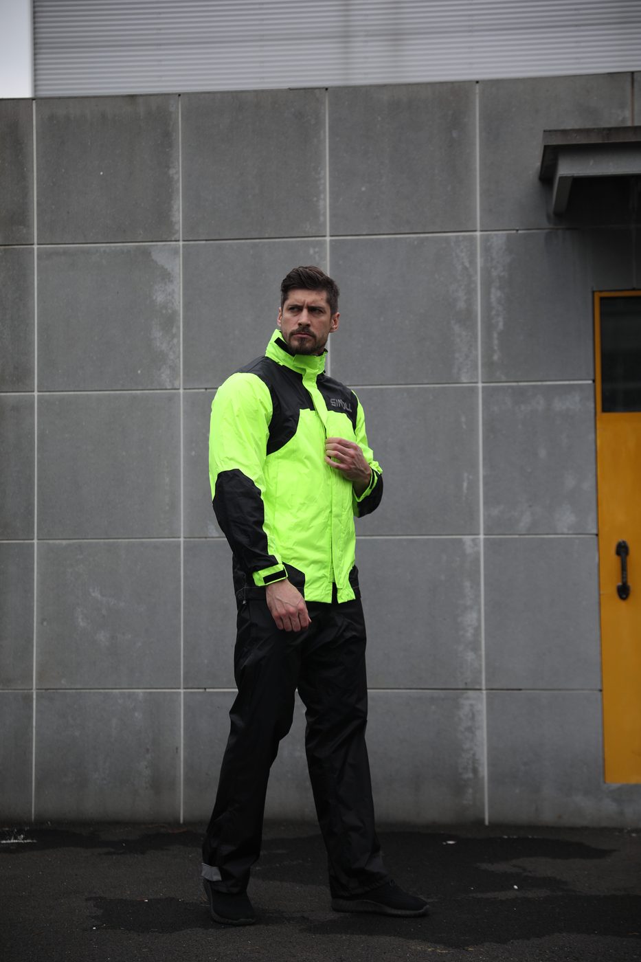 Model wearing the SN-105 Neon Green set